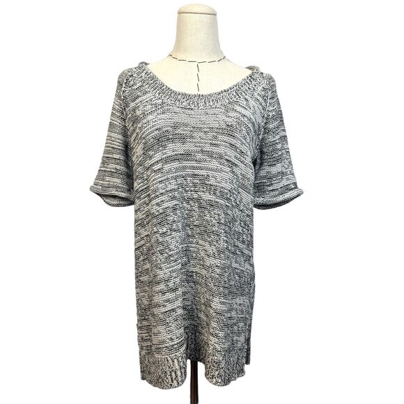 Cabi Blue White Marled 973 Short Sleeve Pullover Tunic Knit Sweater Size Small‎ - Picture 1 of 10
